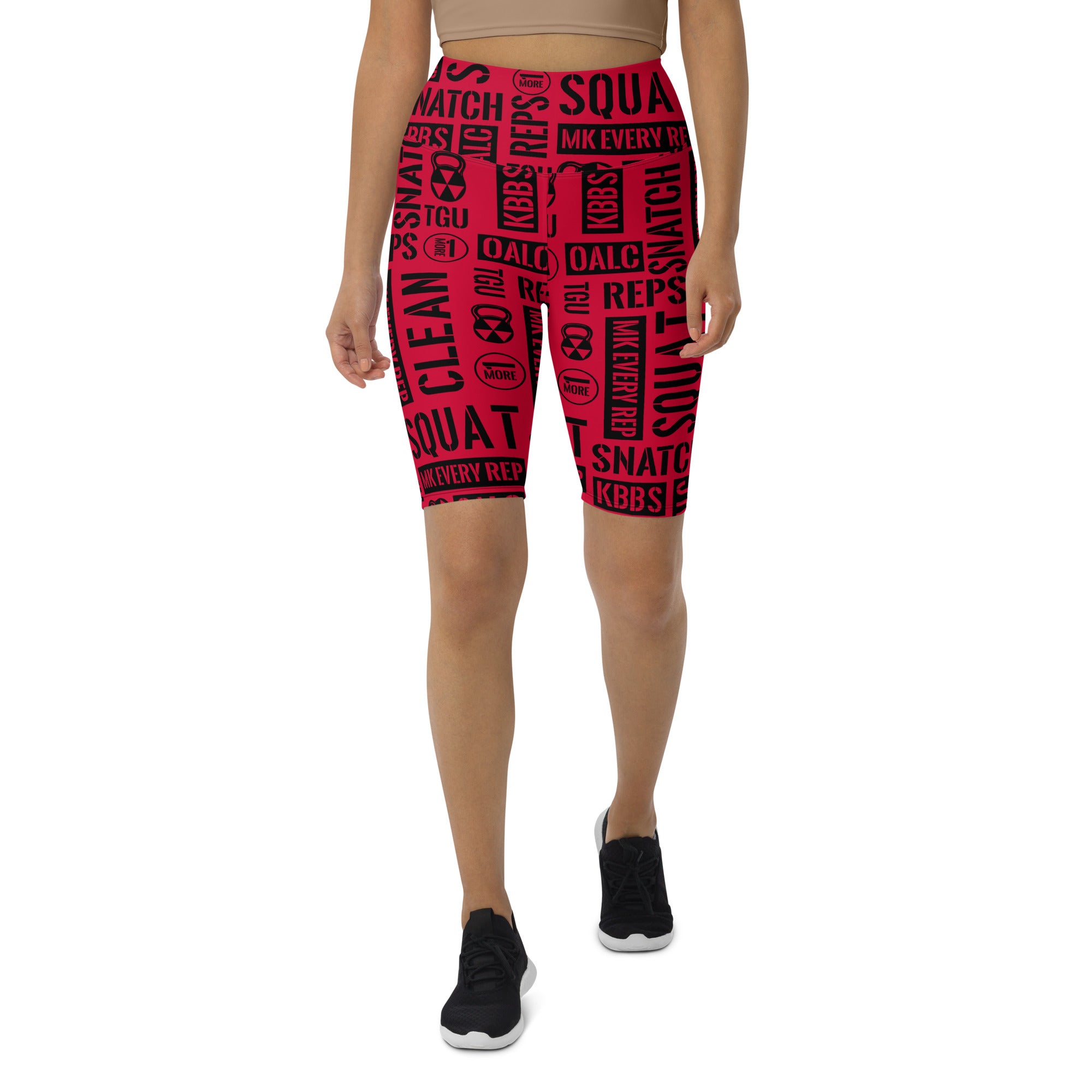 Cherry Red Acronyms Biker Shorts