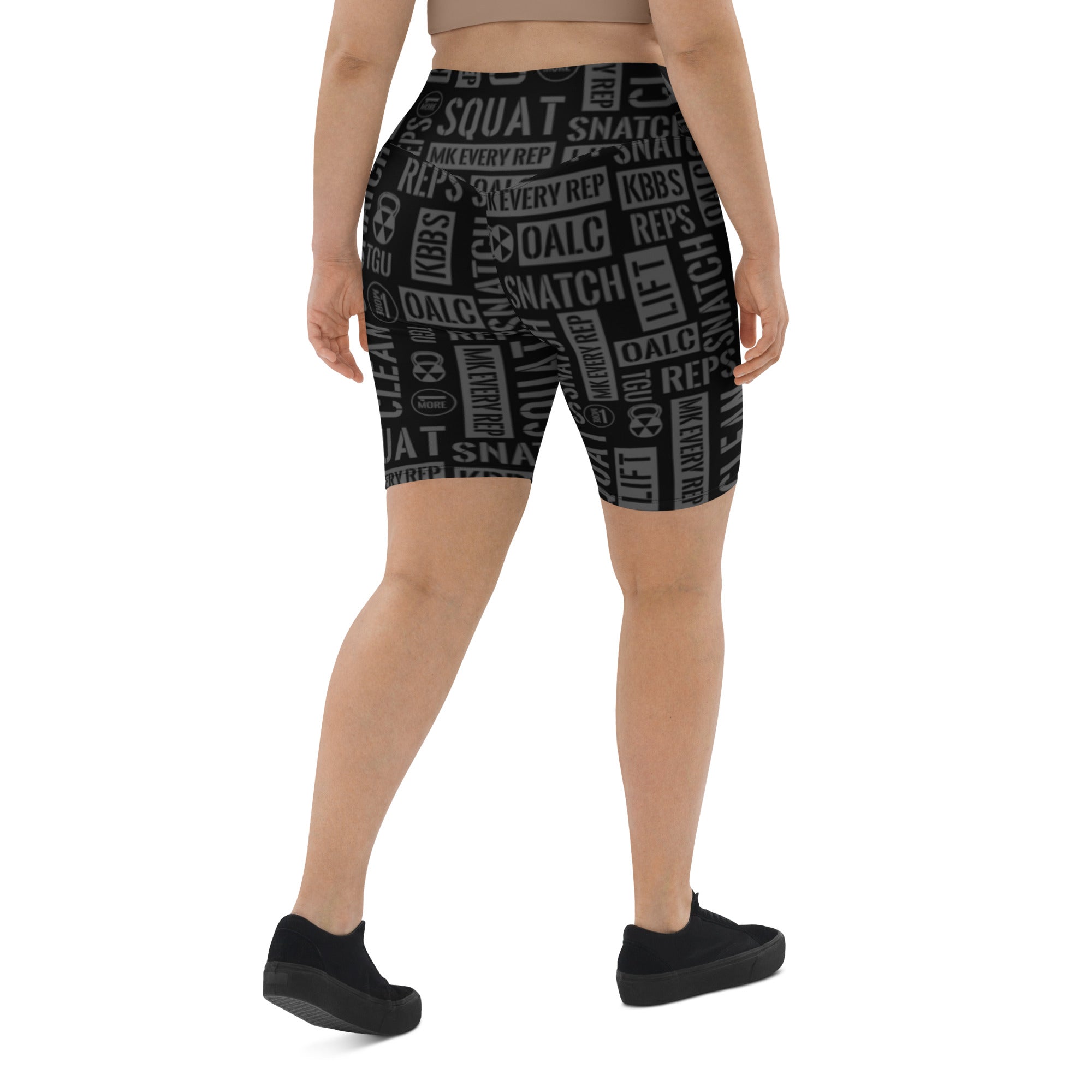 Black/Gray Acronyms Biker Shorts