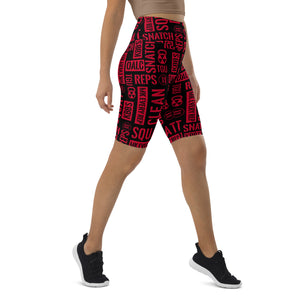 Black/Red Acronyms Biker Shorts