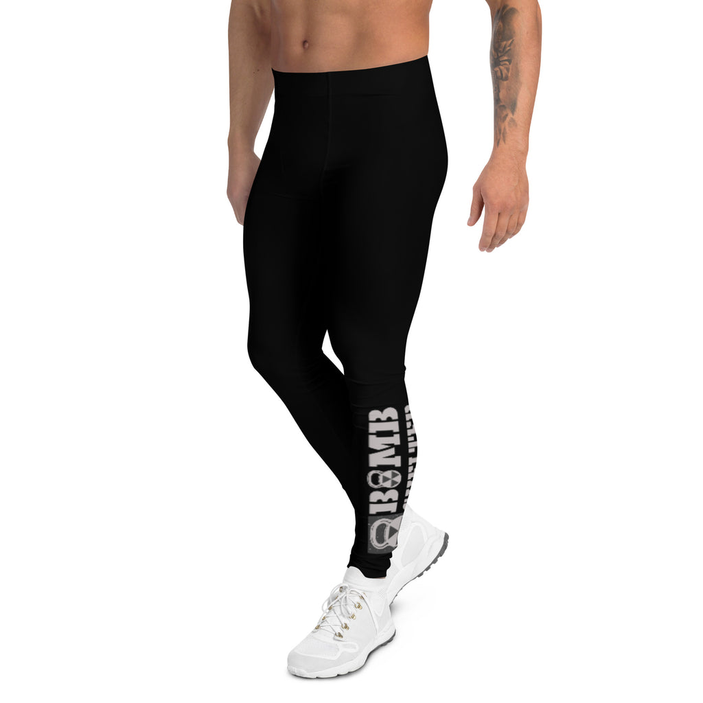 Black and Gray Bomb Shelter Lower Leg Logo Leggings