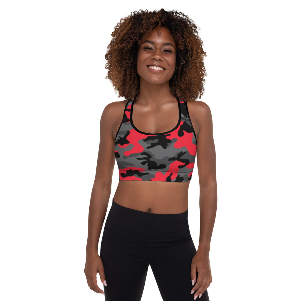 The Rain-Bell 32 KG Red Camouflage Sports Bra