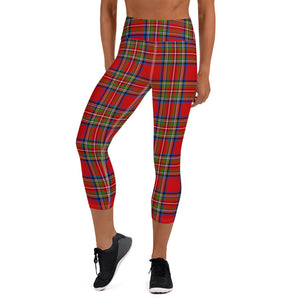 Red Plaid Capri Leggings