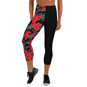 The Rain-Bell 32 KG Red Half Camo Capri Leggings