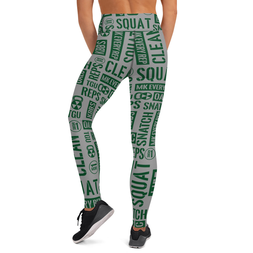 Gray/Forest Green Acronyms Leggings