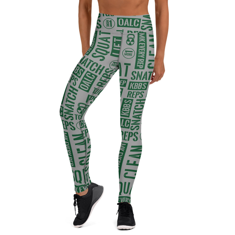 Gray/Forest Green Acronyms Leggings