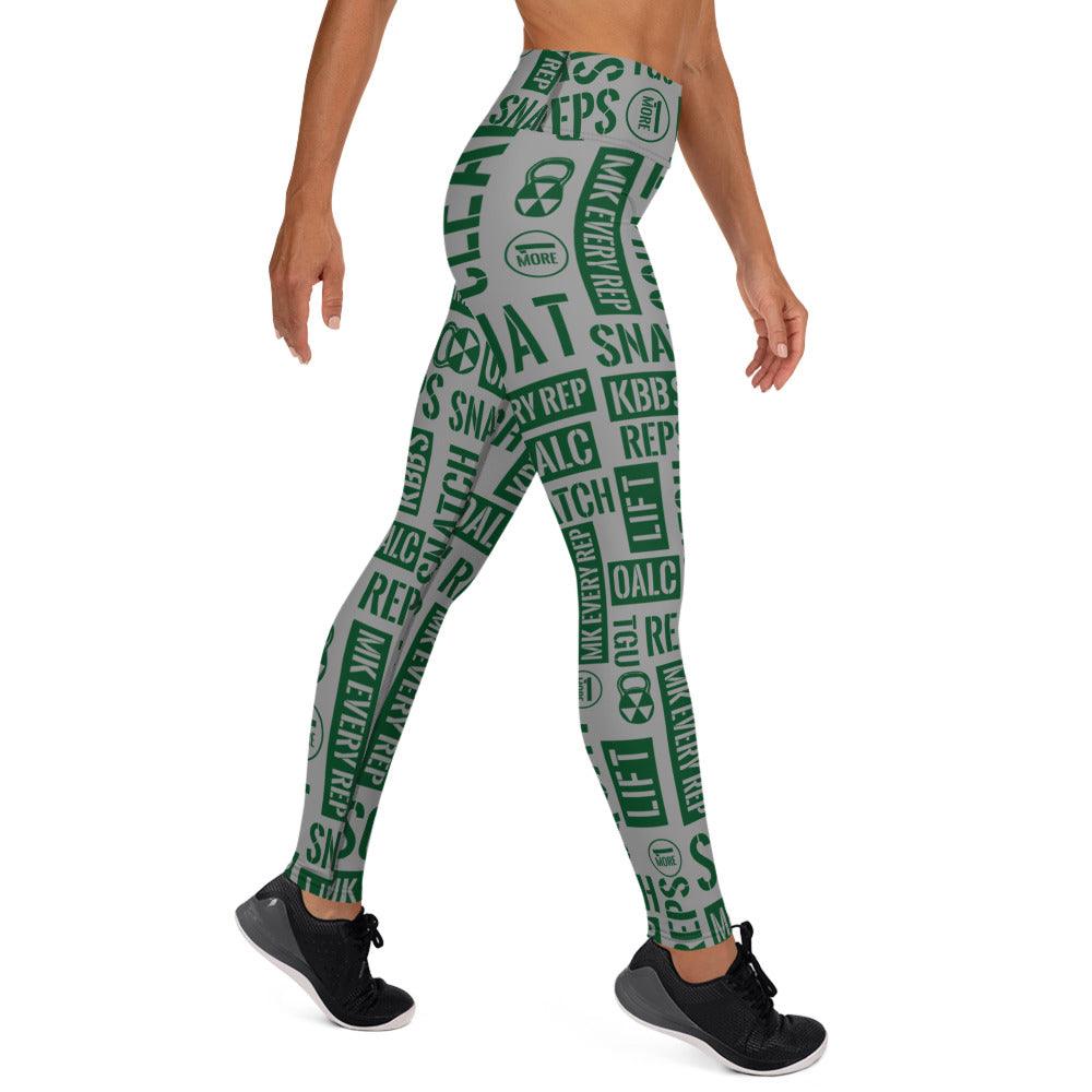 Gray/Forest Green Acronyms Leggings