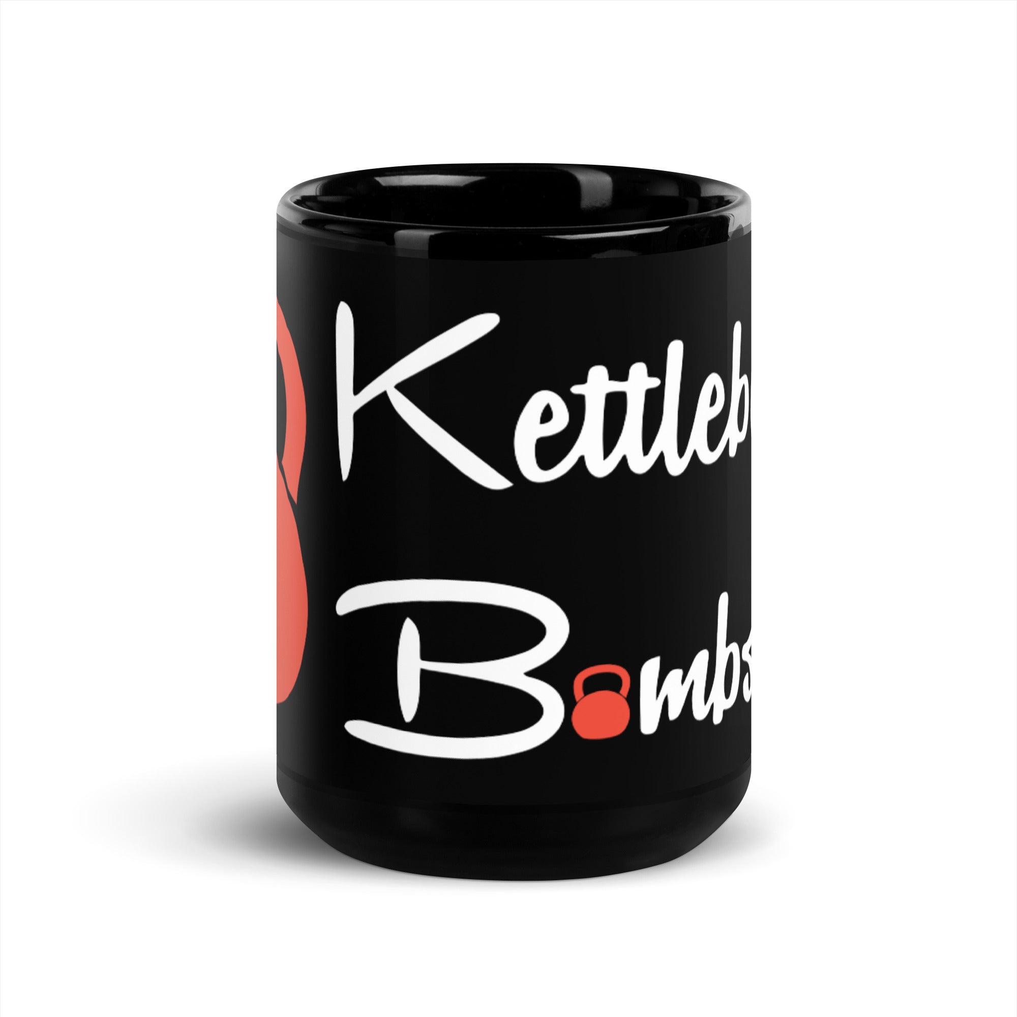 Kettlebell Bombshell Black Glossy Mug