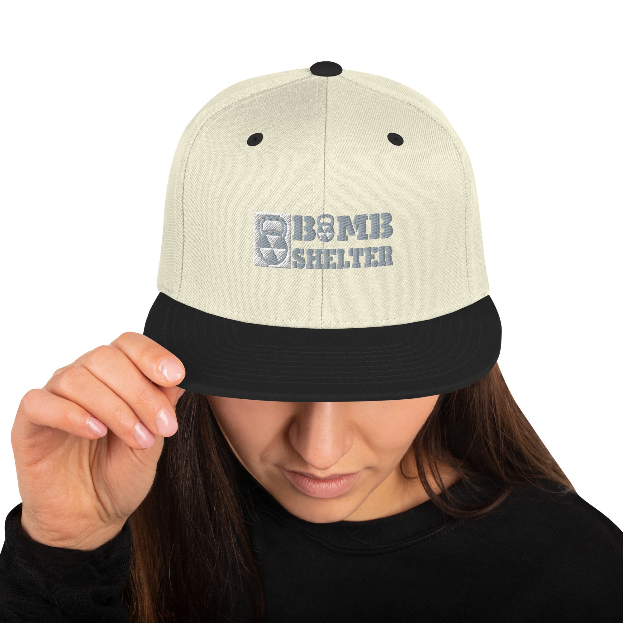 Bomb Shelter White/Silver Snapback Hat