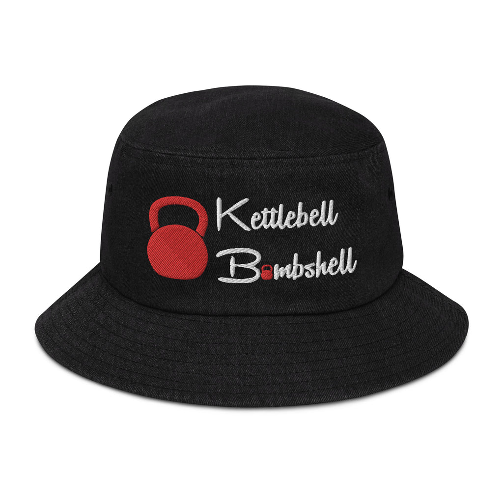 Kettlebell Bombshell Denim Bucket Hat