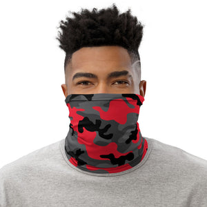 Red And Black Camouflage Neck Gaiter
