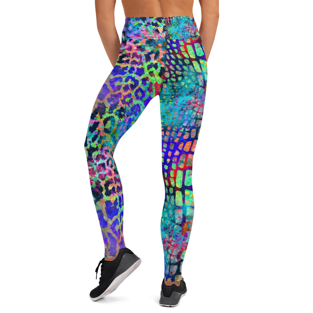 Water Color Leopard And Snakeskin Leggings