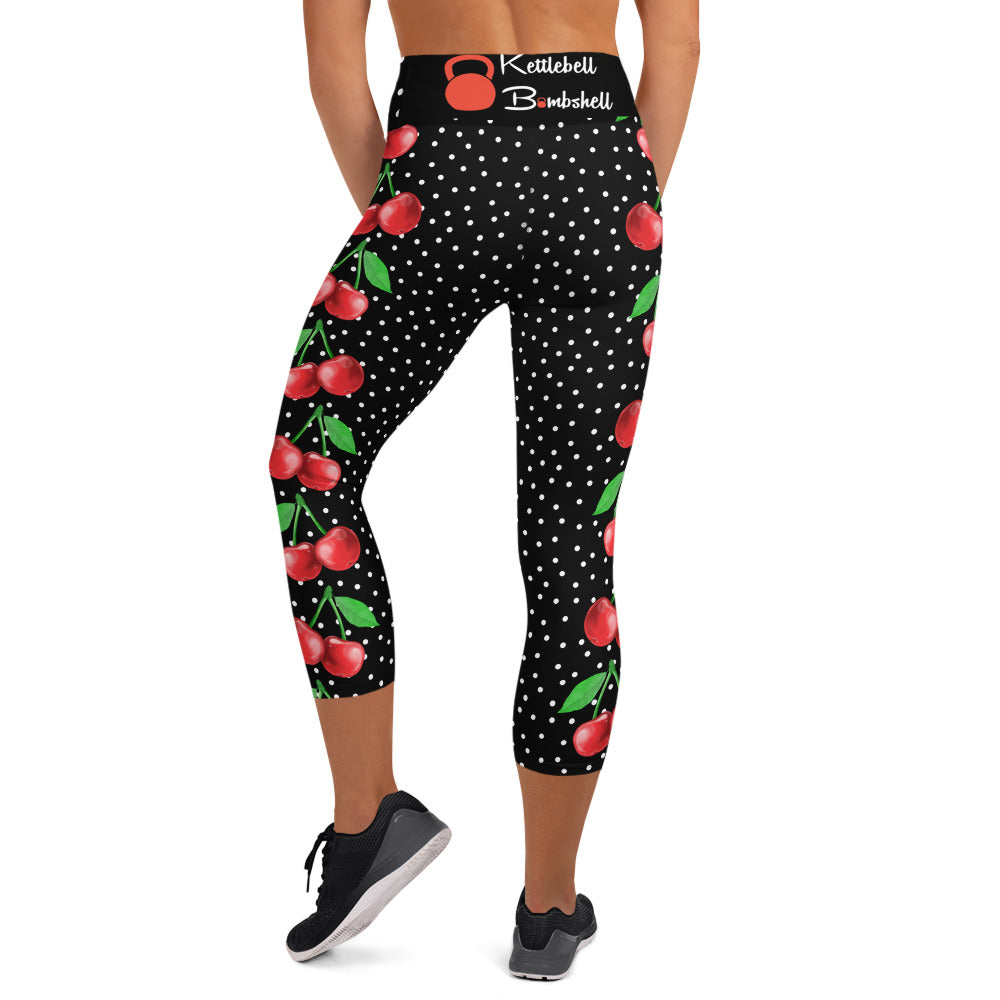 Cherries and Polka Dot Capri Leggings