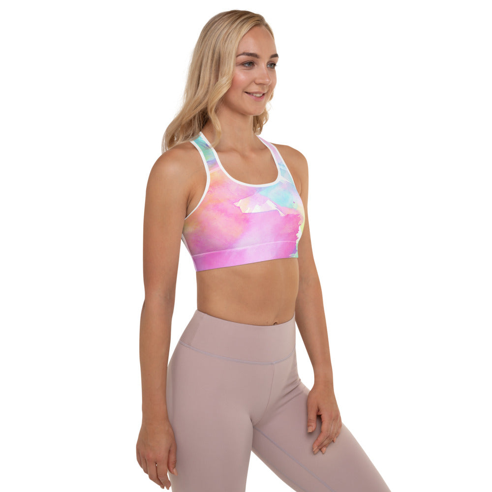 Tropical Water Color Sports Bra