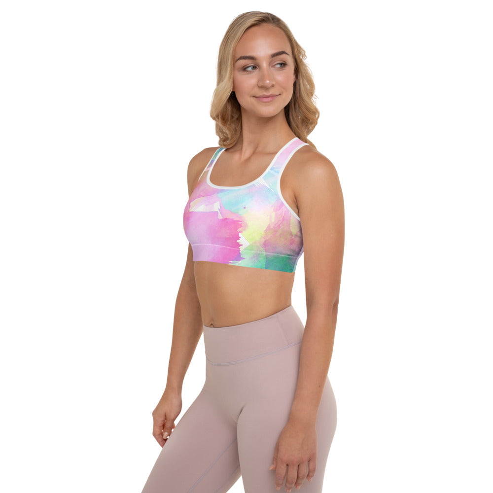 Tropical Water Color Sports Bra