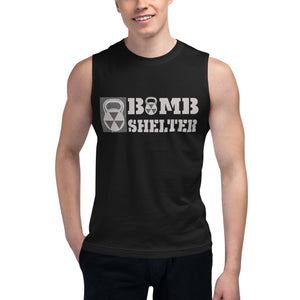 Gray Bomb Shelter Logo Muscle Shirt