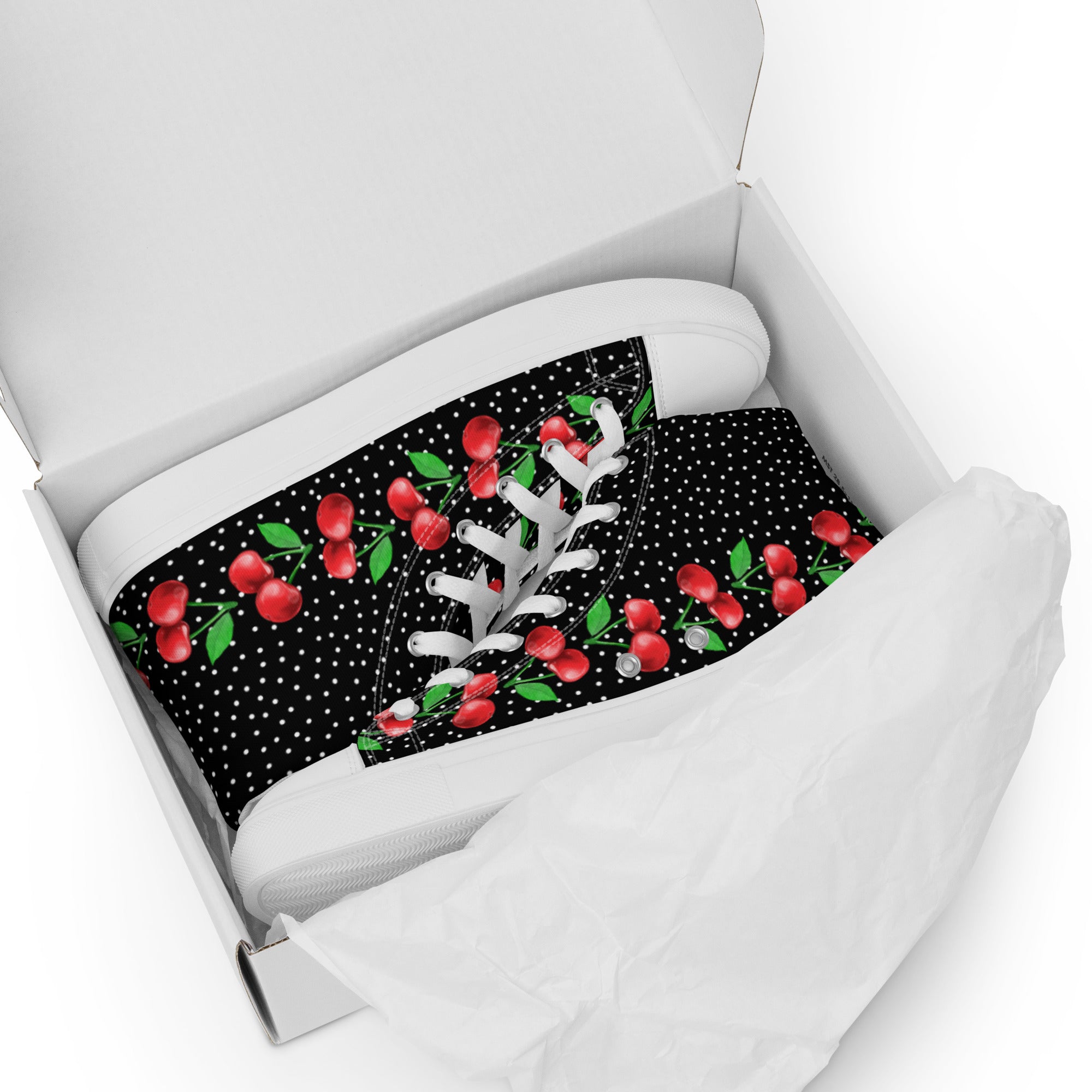 Cherries And Polka Dots Women’s High Tops Shoes